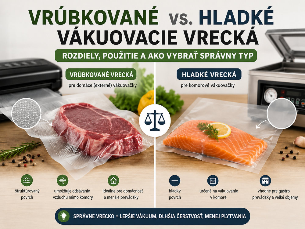 Vákouvé vrecká hladké alebo štruktúrované